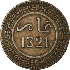 Moneda, Marruecos, 'Abd al-Aziz, 10 Mazunas, 1321, Paris, MBC, Bronce, KM:17.1