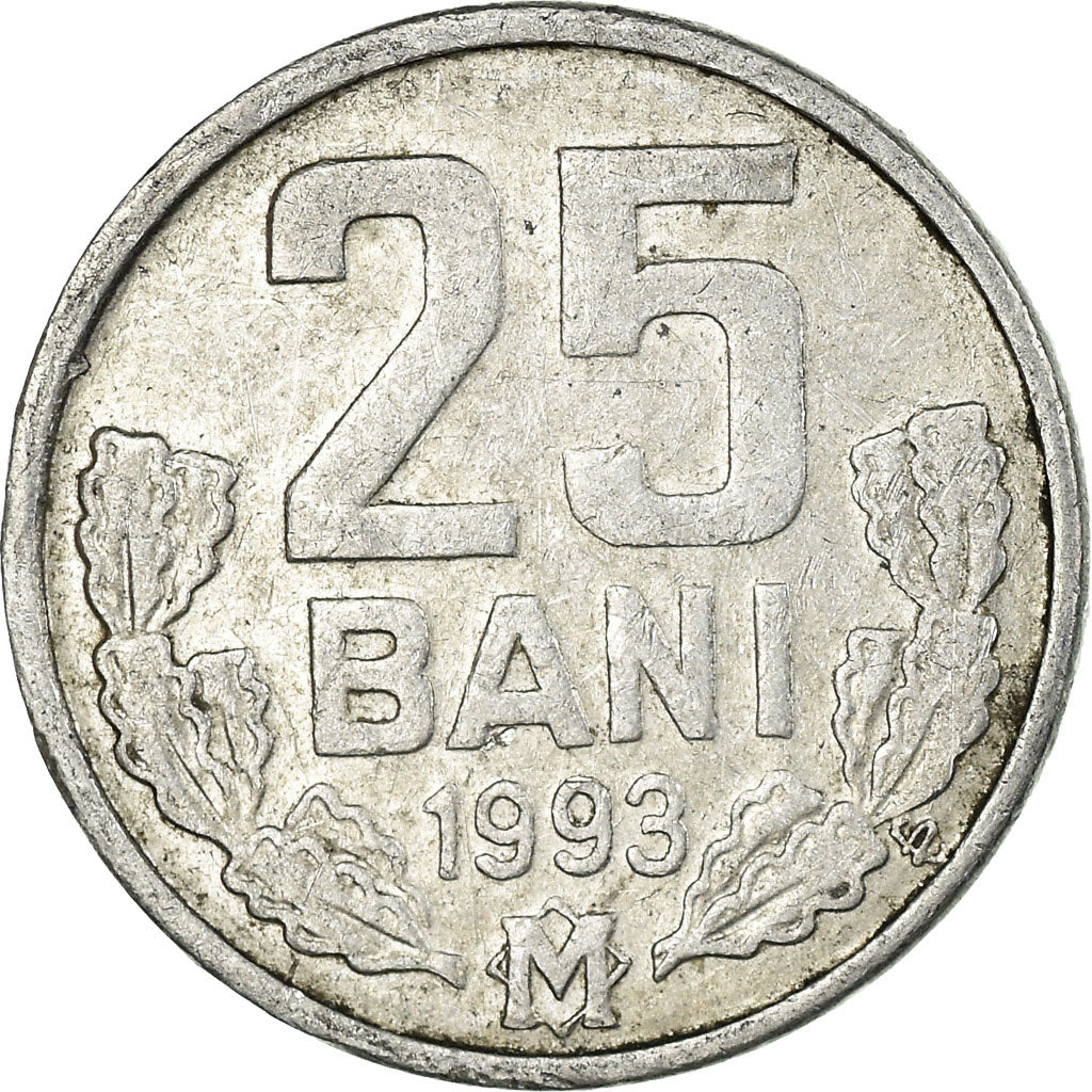 Coin, Moldova, 25 Bani, 1993, EF(40-45), Aluminum, KM:3