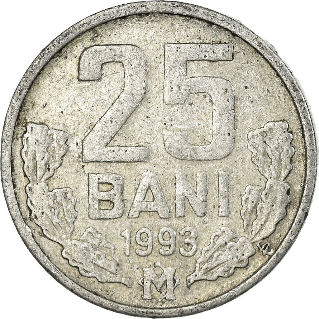 Coin, Moldova, 25 Bani, 1993, VF(30-35), Aluminum, KM:3