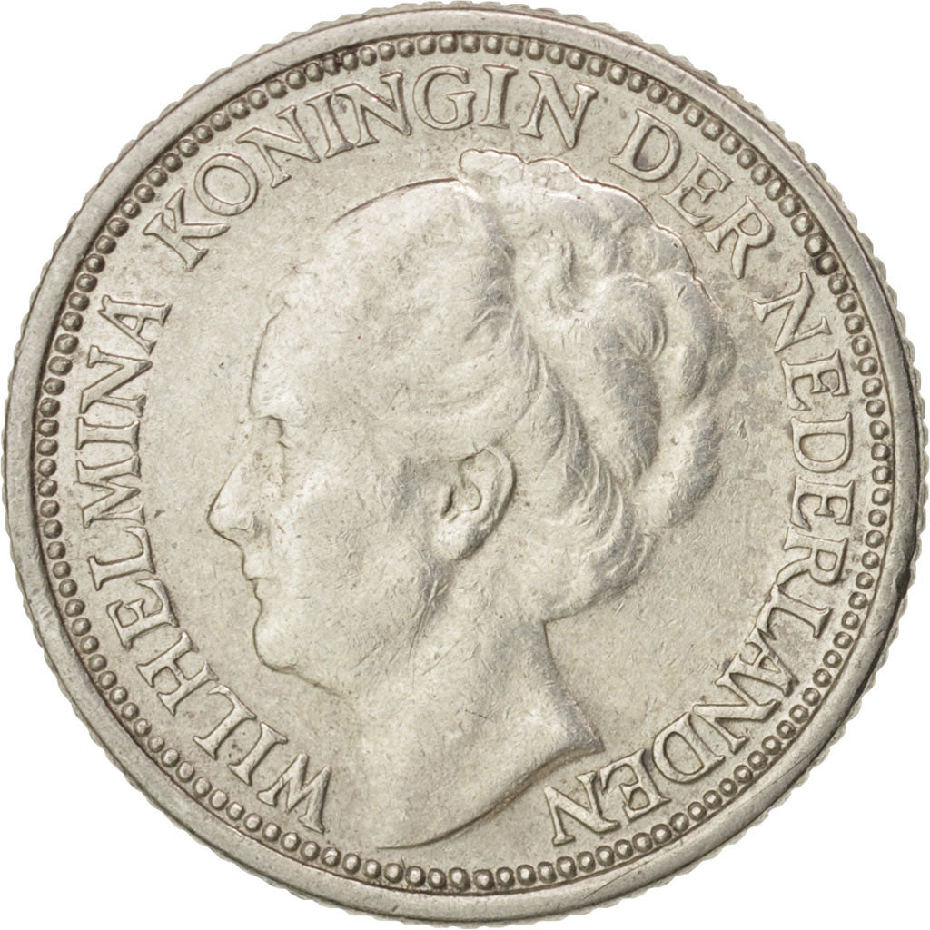 Netherlands, Wilhelmina I, 10 Cents, 1937, EF(40-45), Silver, KM:163