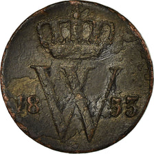 Münze, Niederlande, William III, 1/2 Cent, 1853, S+, Kupfer, KM:90