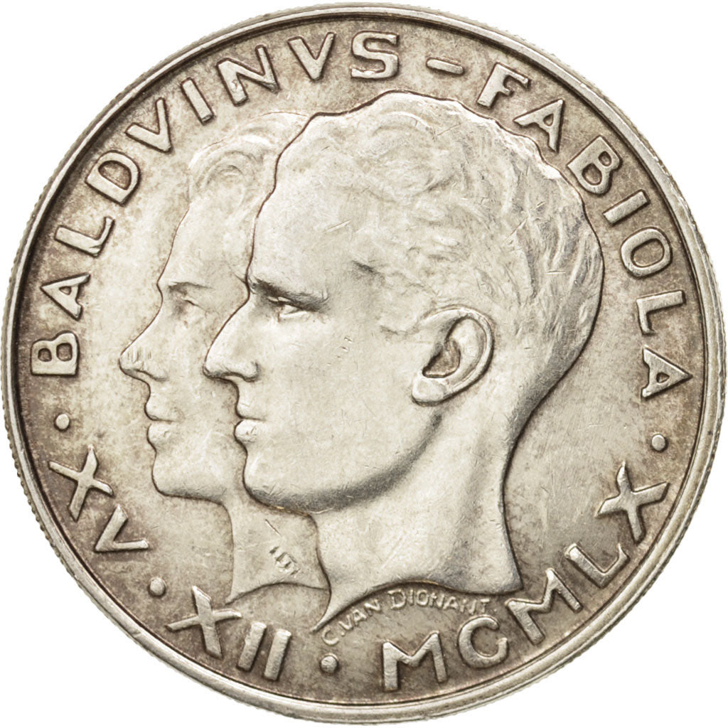 Belgium, 50 Francs, 50 Frank, 1960, AU(55-58), Silver, KM:152.1