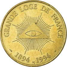 France, Jeton, Jeton Touristique, Grande Loge de France 1894-1994, Arts &