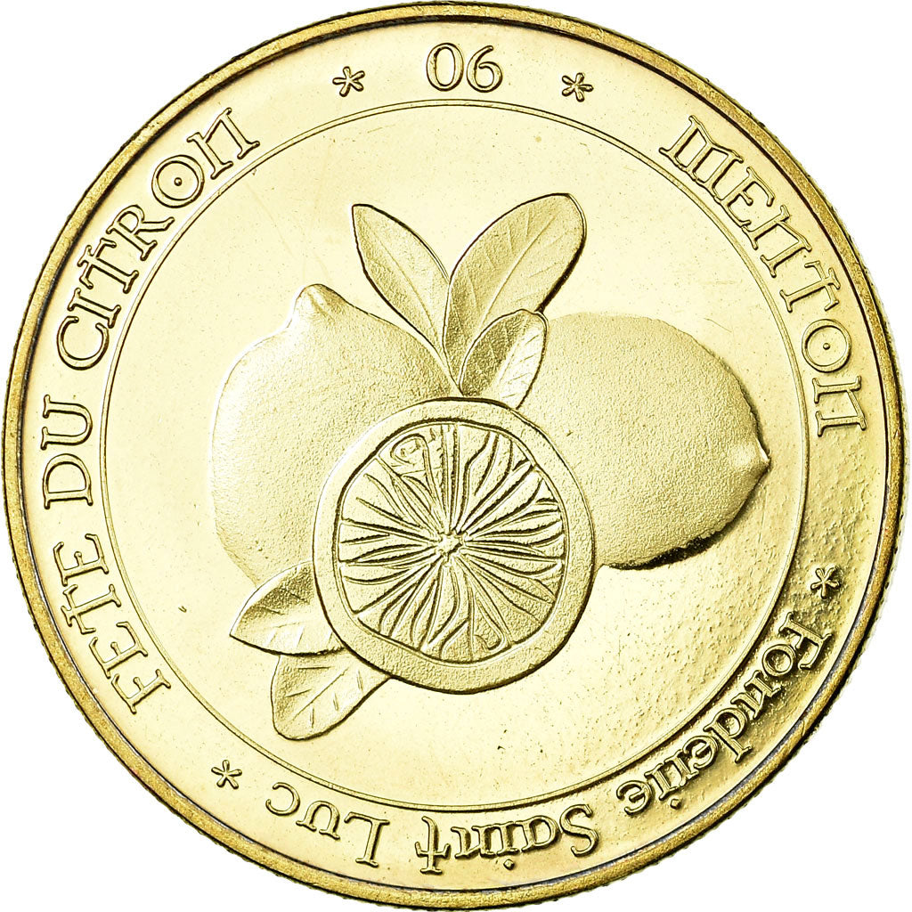 Francia, Token, Jetón turístico, Menton - Fête du citron, Fonderie Saint-Luc