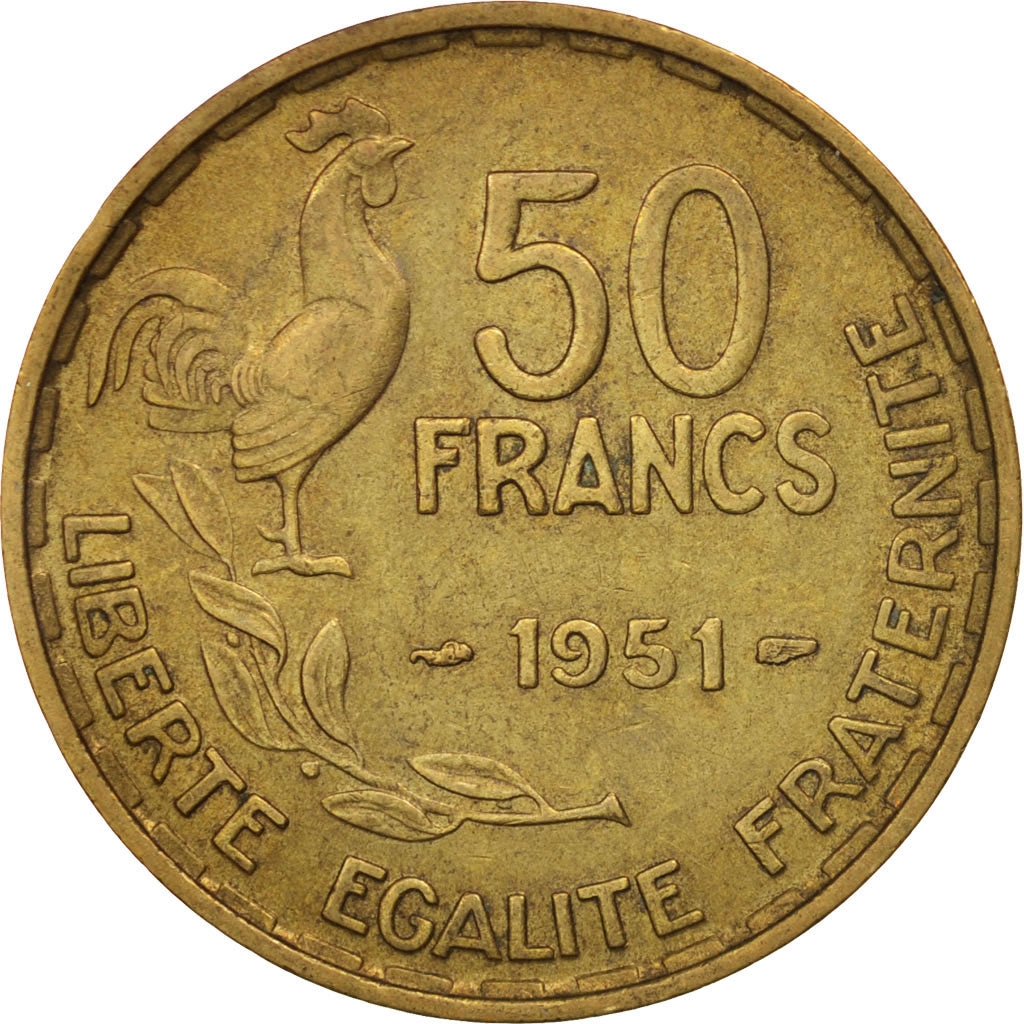 France, Guiraud, 50 Francs, 1951, Paris, TTB+, Alu-Bronze, KM:918.1, Gadoury 880