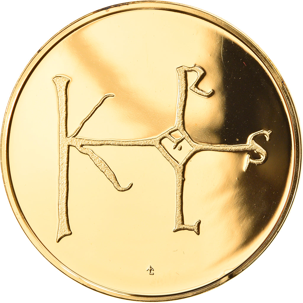 Francia, medalla, Les Rois de France, Charles II, History, SC+, Oro vermeil