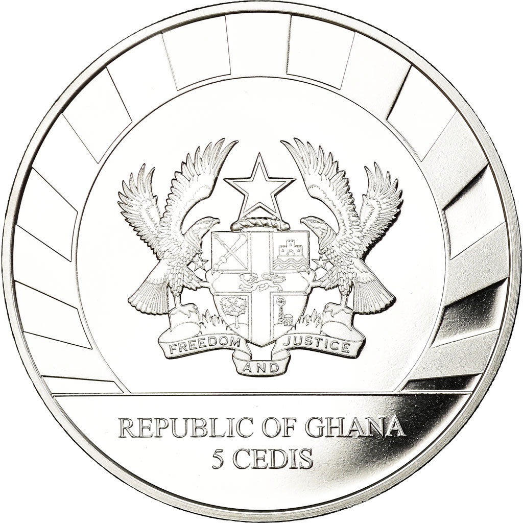 Coin, Ghana, Géants de l'Age de Glace - Mamouth, 5 Cedis, 2019, Proof