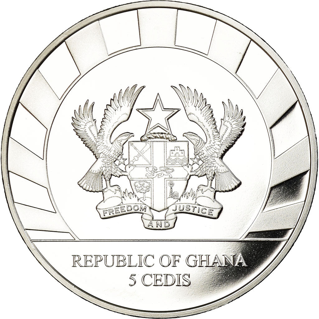 Coin, Ghana, Géants de l'Age de Glace - Mamouth, 5 Cedis, 2019, Proof