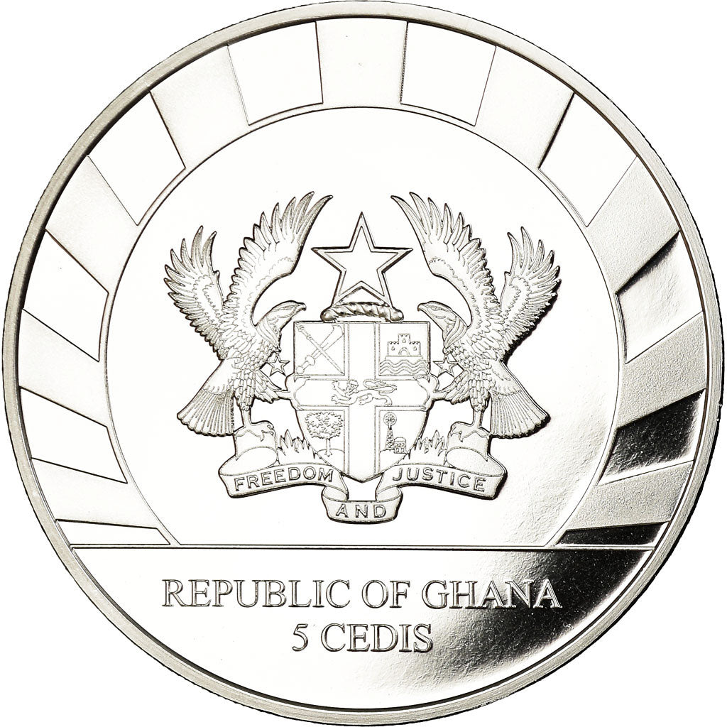Coin, Ghana, Géants de l'Age de Glace - Mamouth, 5 Cedis, 2019, Proof