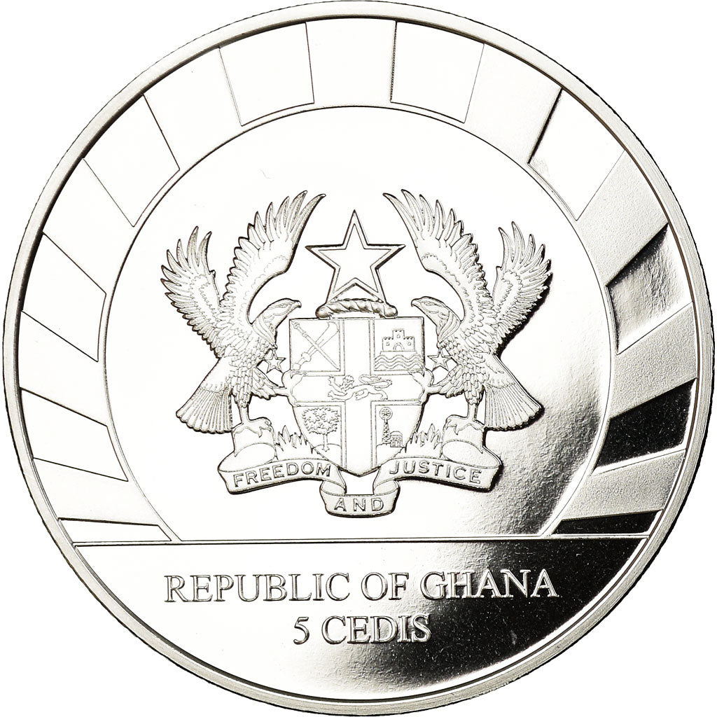 Coin, Ghana, Géants de l'Age de Glace - Mamouth, 5 Cedis, 2019, Proof