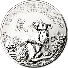 Monnaie, Grande-Bretagne, Année du Rat, 2 Pounds, 2020, Proof, FDC, Argent