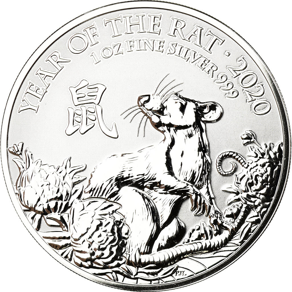 Moneta, Gran Bretagna, Année du Rat, 2 Pounds, 2020, Proof, FDC, Argento