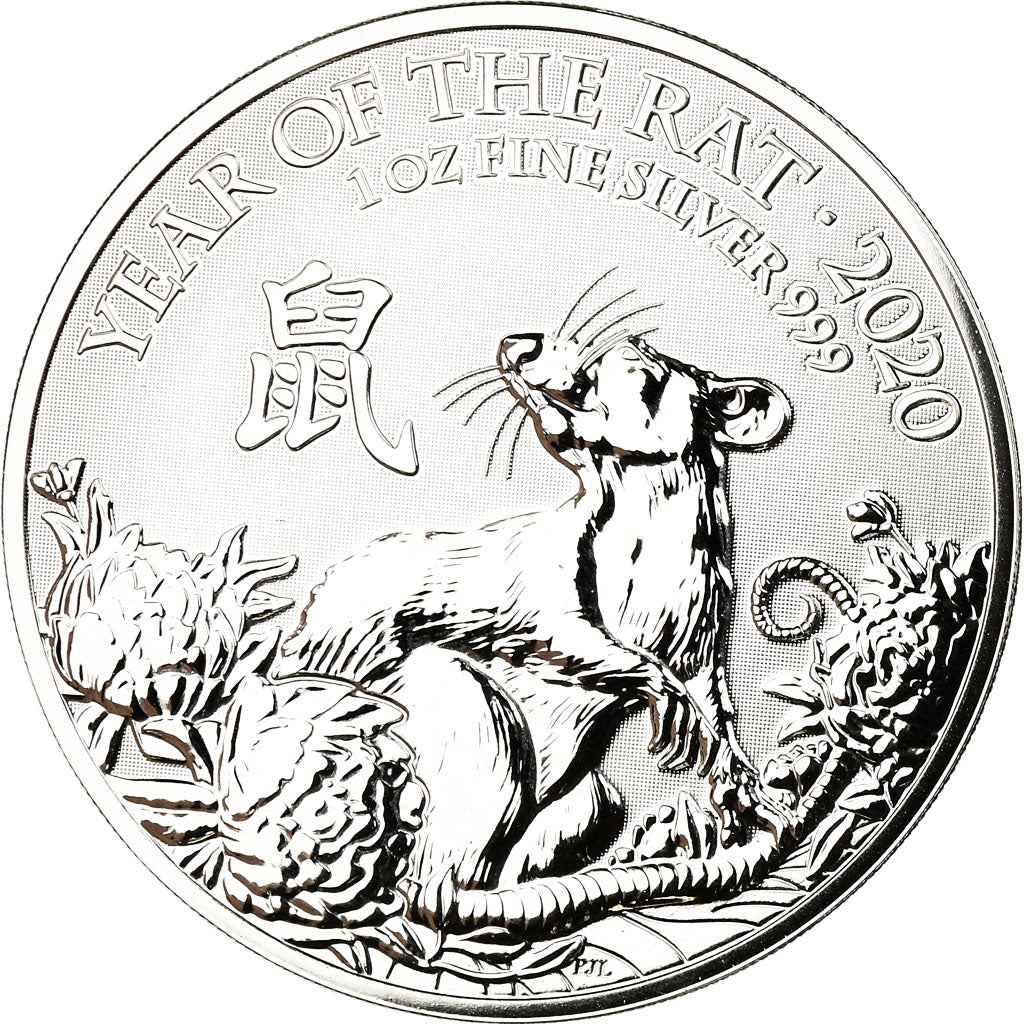 Moneta, Gran Bretagna, Année du Rat, 2 Pounds, 2020, Proof, FDC, Argento