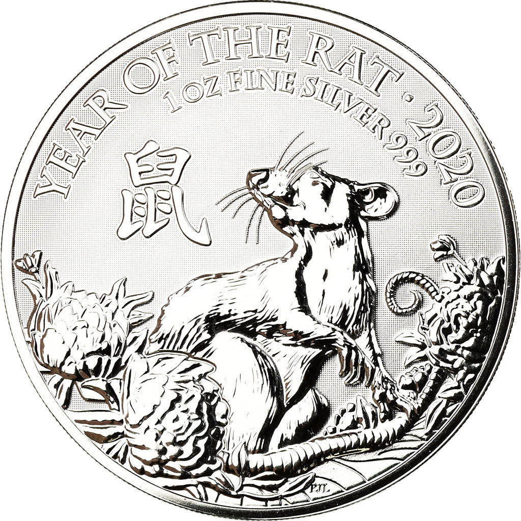 Moneta, Gran Bretagna, Année du Rat, 2 Pounds, 2020, Proof, FDC, Argento