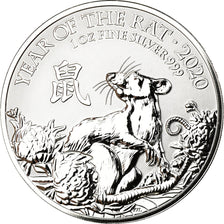 Moneta, Gran Bretagna, Année du Rat, 2 Pounds, 2020, Proof, FDC, Argento