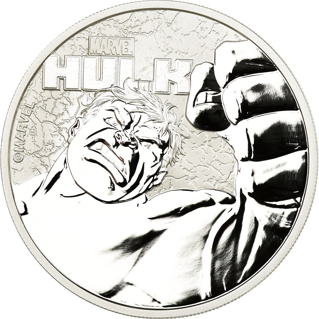 Moneta, Tuvalu, Hulk, Dollar, 2019, British Royal Mint, Proof, FDC, Argento