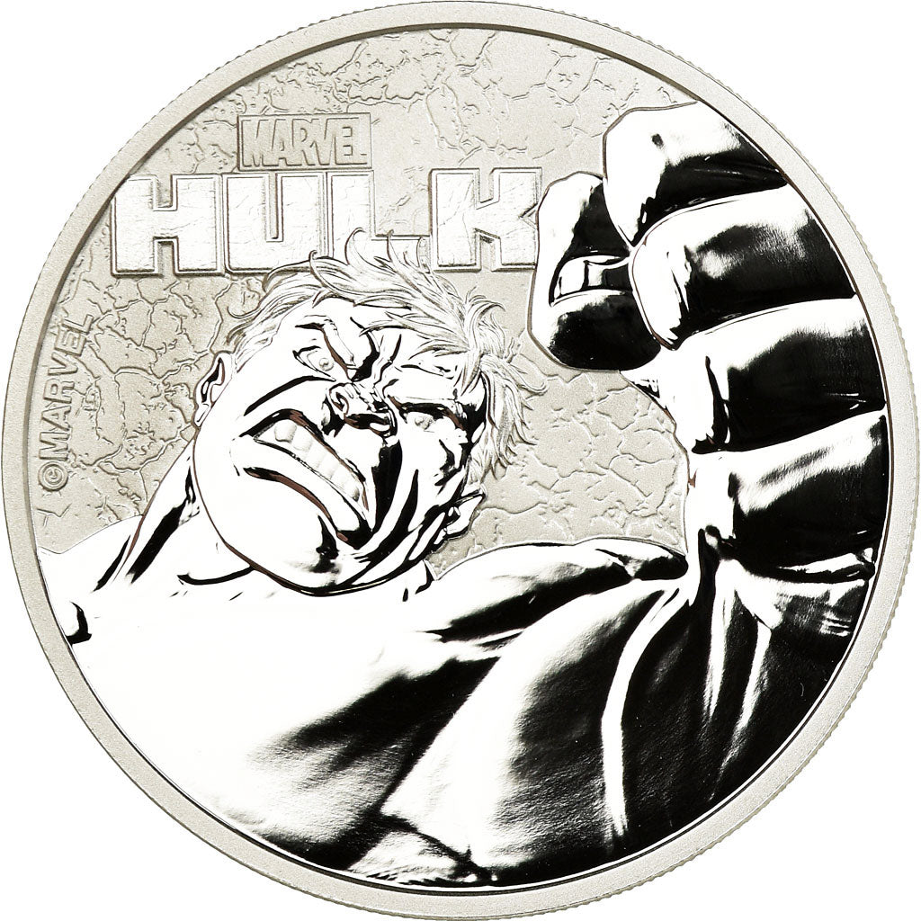 Moneta, Tuvalu, Hulk, Dollar, 2019, British Royal Mint, Proof, FDC, Argento
