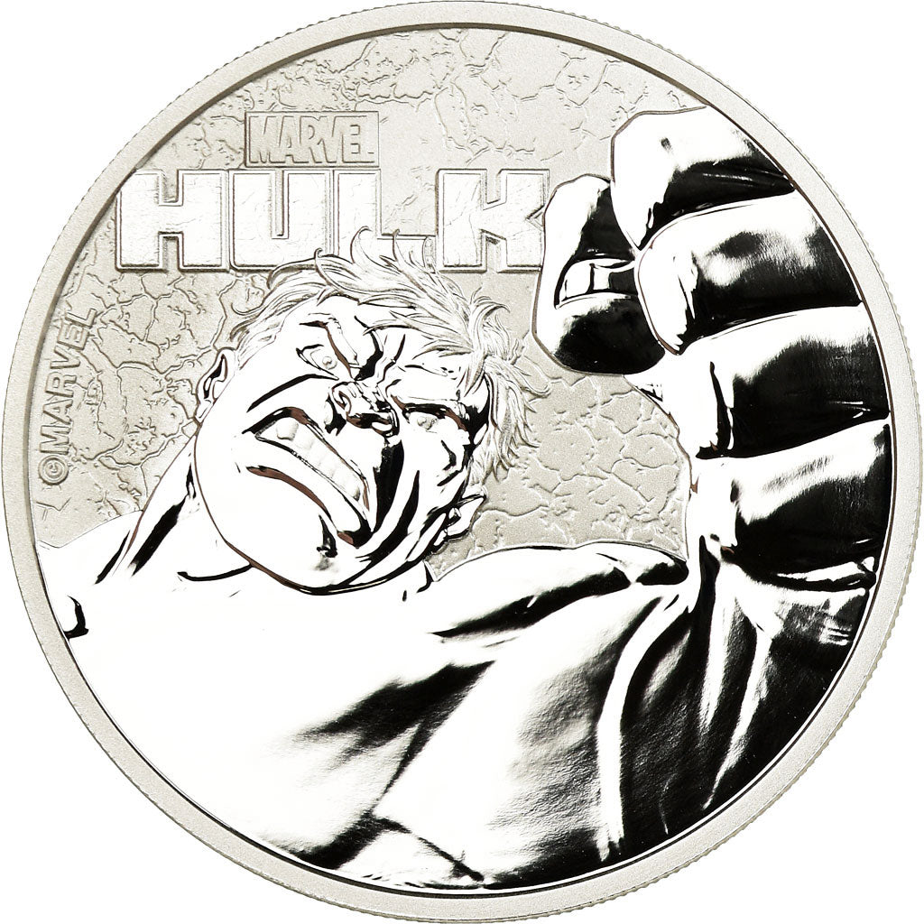 Moneta, Tuvalu, Hulk, Dollar, 2019, British Royal Mint, Proof, FDC, Argento