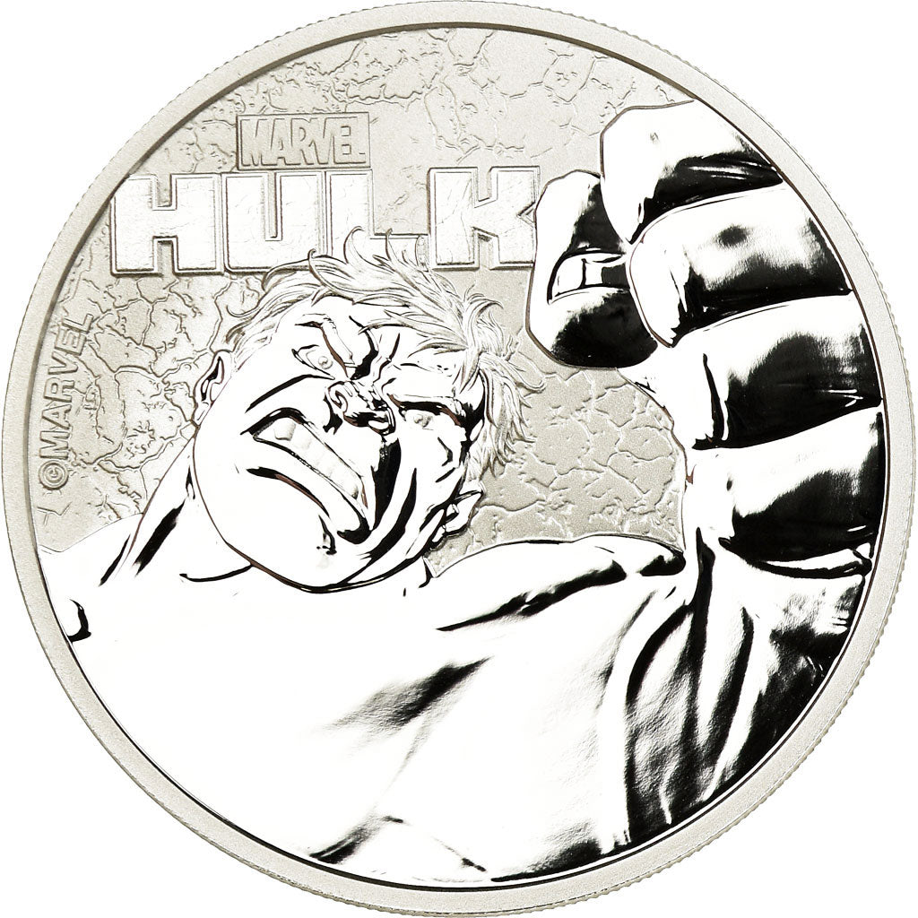 Moneta, Tuvalu, Hulk, Dollar, 2019, British Royal Mint, Proof, FDC, Argento
