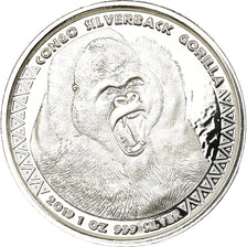 Münze, Congo Republic, Gorille à dos argenté, 5000 Francs CFA, 2019, Proof