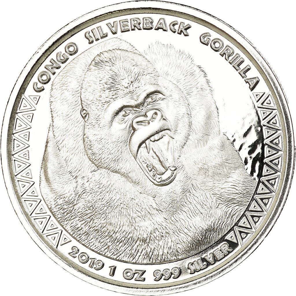 Moneta, Repubblica del Congo, Gorille à dos argenté, 5000 Francs CFA, 2019