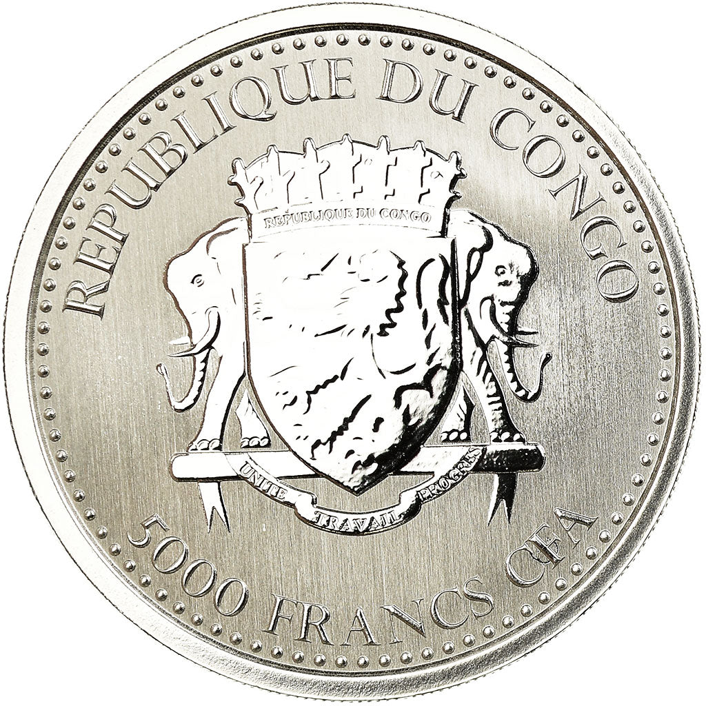 Moneta, Repubblica del Congo, Gorille à dos argenté, 5000 Francs CFA, 2019