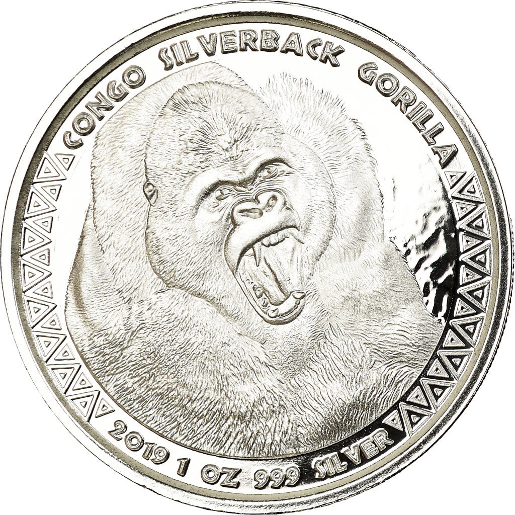 Moneta, Republika Konga, Congo Silverback Gorilla, 5000 Francs CFA, 2019, Proof