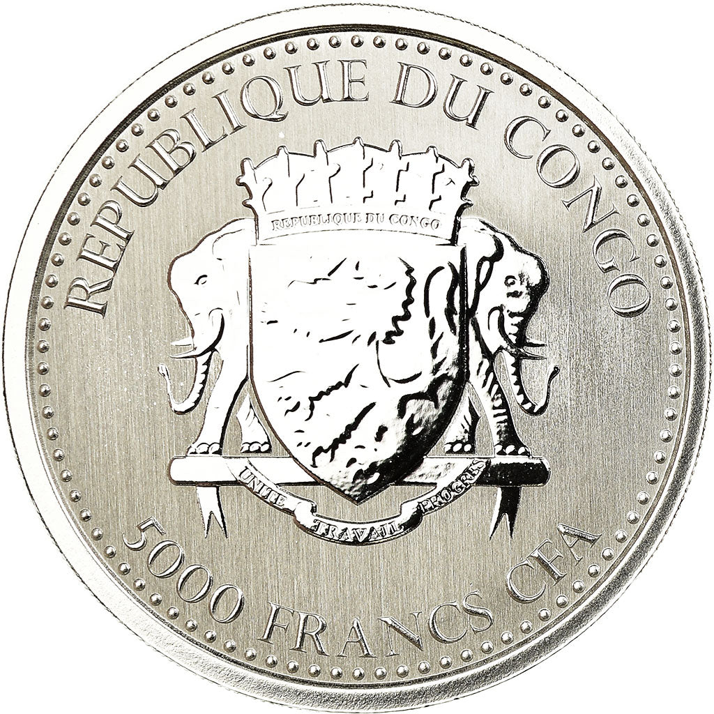 Moneta, Republika Konga, Congo Silverback Gorilla, 5000 Francs CFA, 2019, Proof