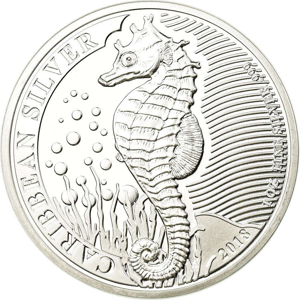 Münze, Barbados, Hippocampe, Dollar, 2018, Franklin Mint, Proof, STGL, Silber