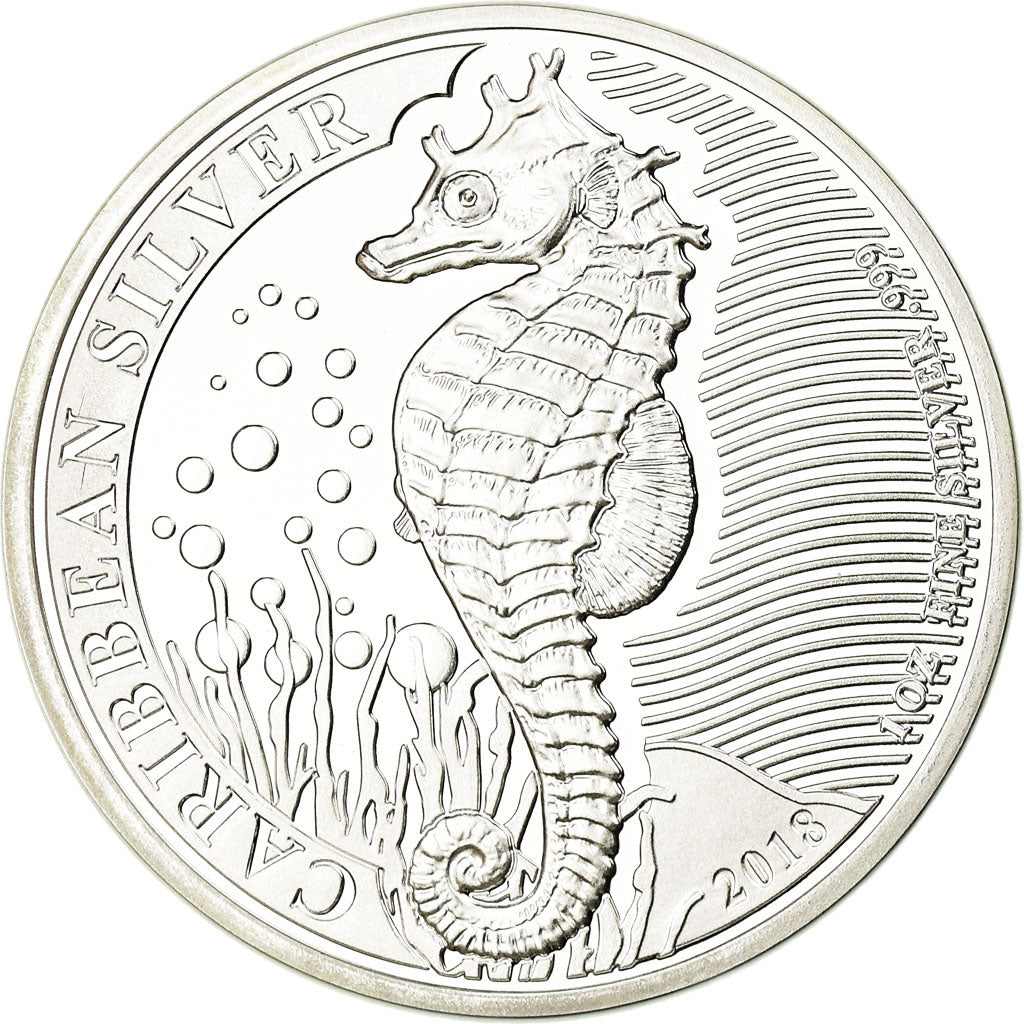 Coin, Barbados, Hippocampe, Dollar, 2018, Franklin Mint, Proof, MS(65-70)