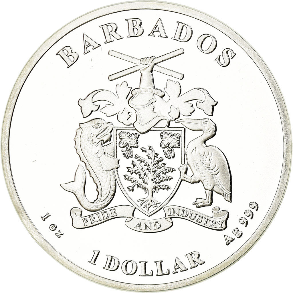 Coin, Barbados, Hippocampe, Dollar, 2018, Franklin Mint, Proof, MS(65-70)
