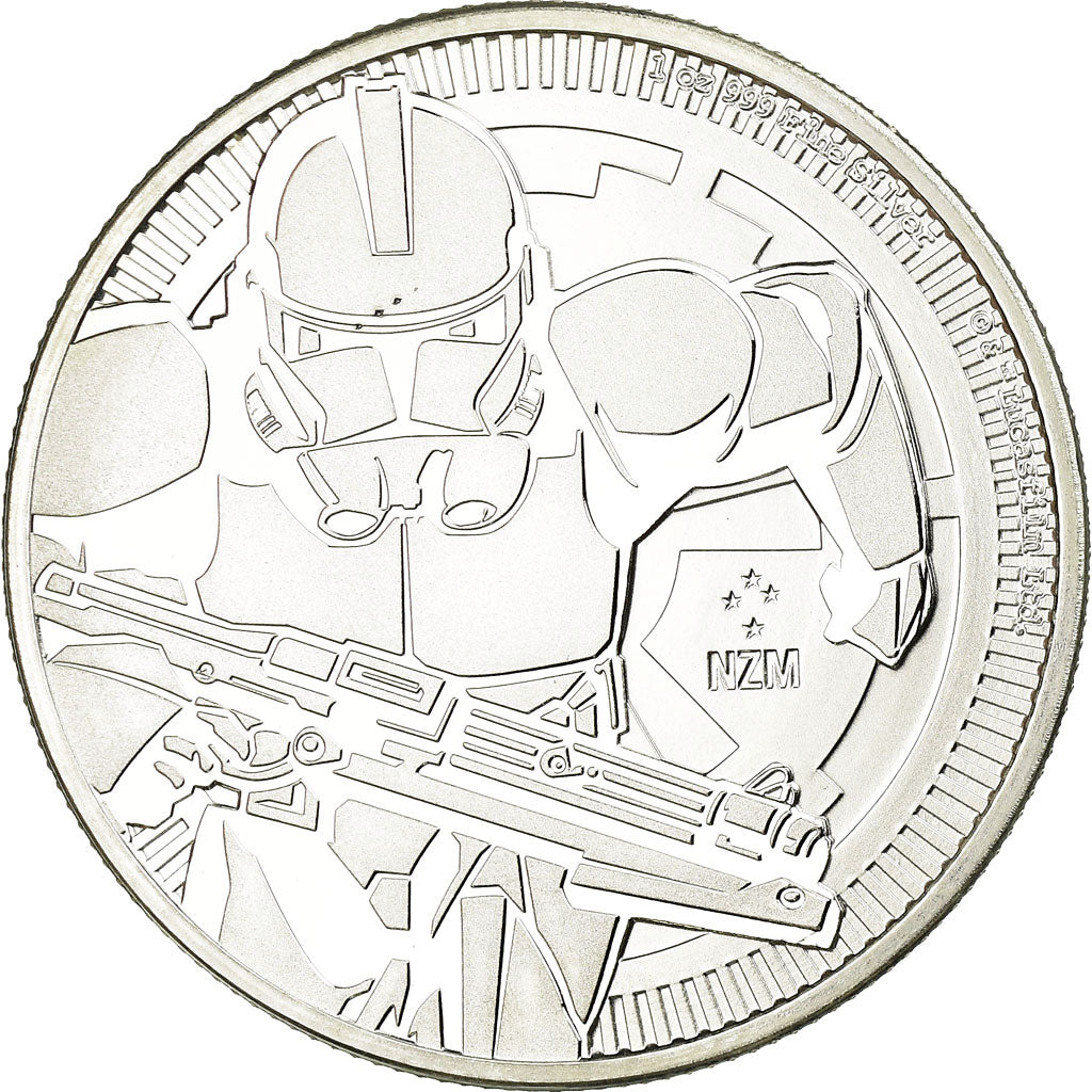 Moeda, Niuê, Star Wars - Clone Trooper, 2 Dollars, 2019, Proof, MS(65-70)