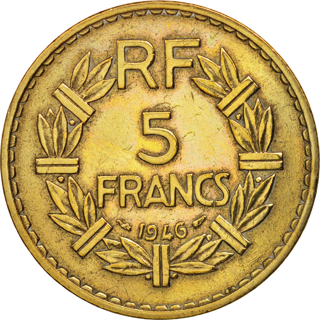Francia, Lavrillier, 5 Francs, 1946, BB, Alluminio-bronzo, KM:888a.2, Gadoury...