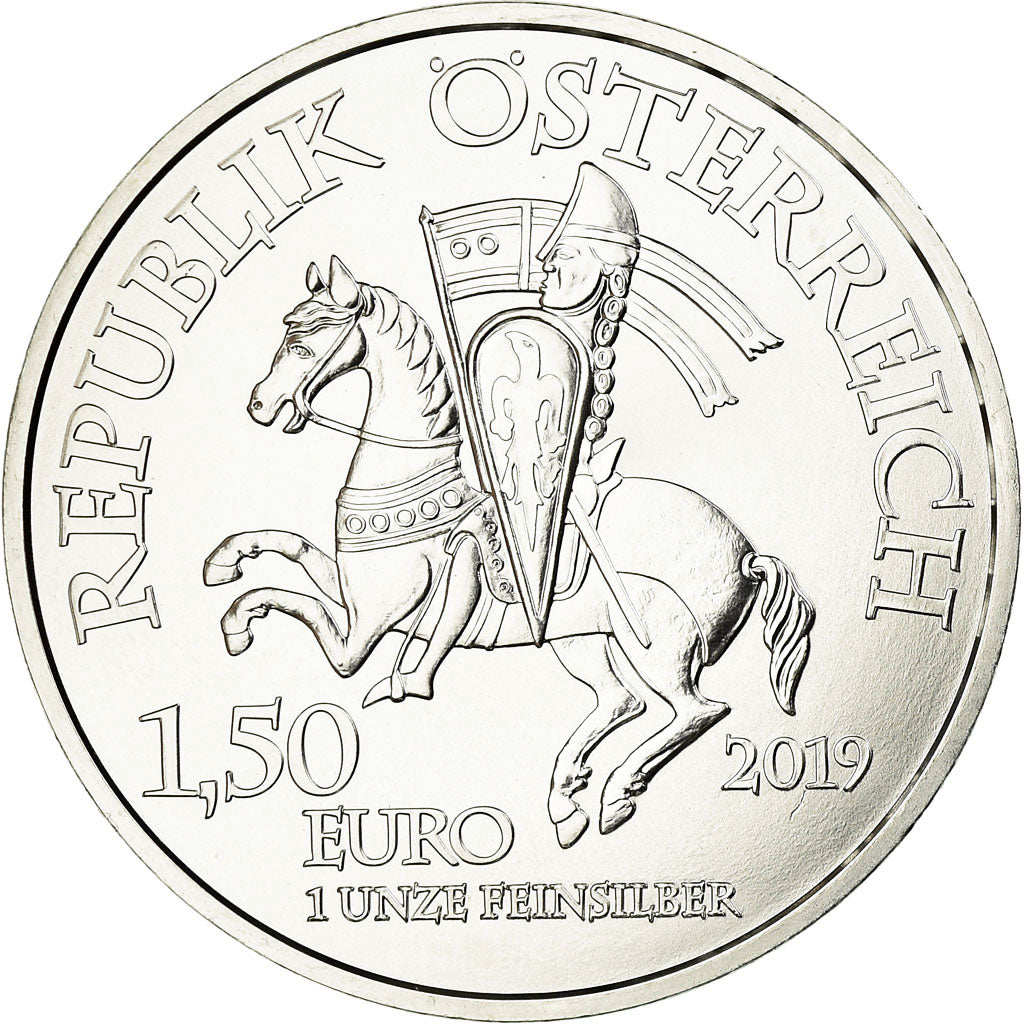 Austria, 1-1/2 Euro, Léopold V d'Autriche, 2019, Proof, FDC, Argento, KM:New