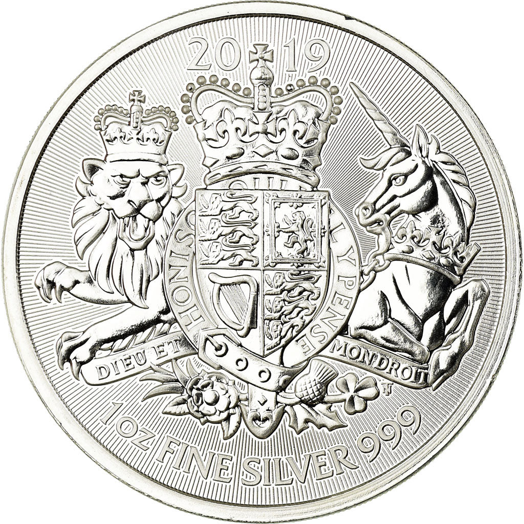 Moneta, Gran Bretagna, Royal Arms, 2 Pounds, 2019, Proof, FDC, Argento, KM:New