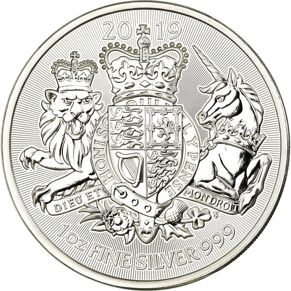 Münze, Großbritannien, Royal Arms, 2 Pounds, 2019, Proof, STGL, Silber, KM:New