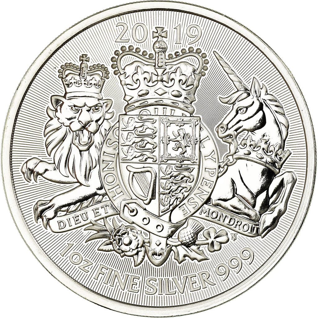 Moneta, Gran Bretagna, Royal Arms, 2 Pounds, 2019, Proof, FDC, Argento, KM:New