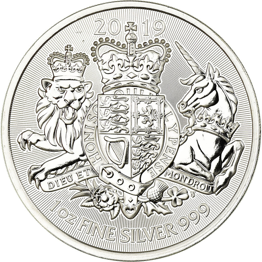 Moneta, Gran Bretagna, Royal Arms, 2 Pounds, 2019, Proof, FDC, Argento, KM:New