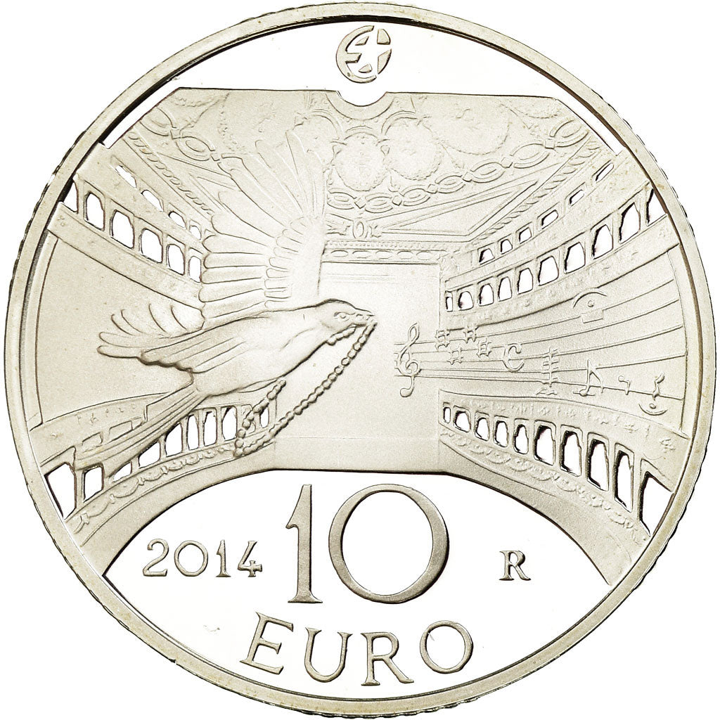 Italy, 10 Euro, Gioachino Rossini, 2014, Proof, MS(65-70), Silver, KM:368