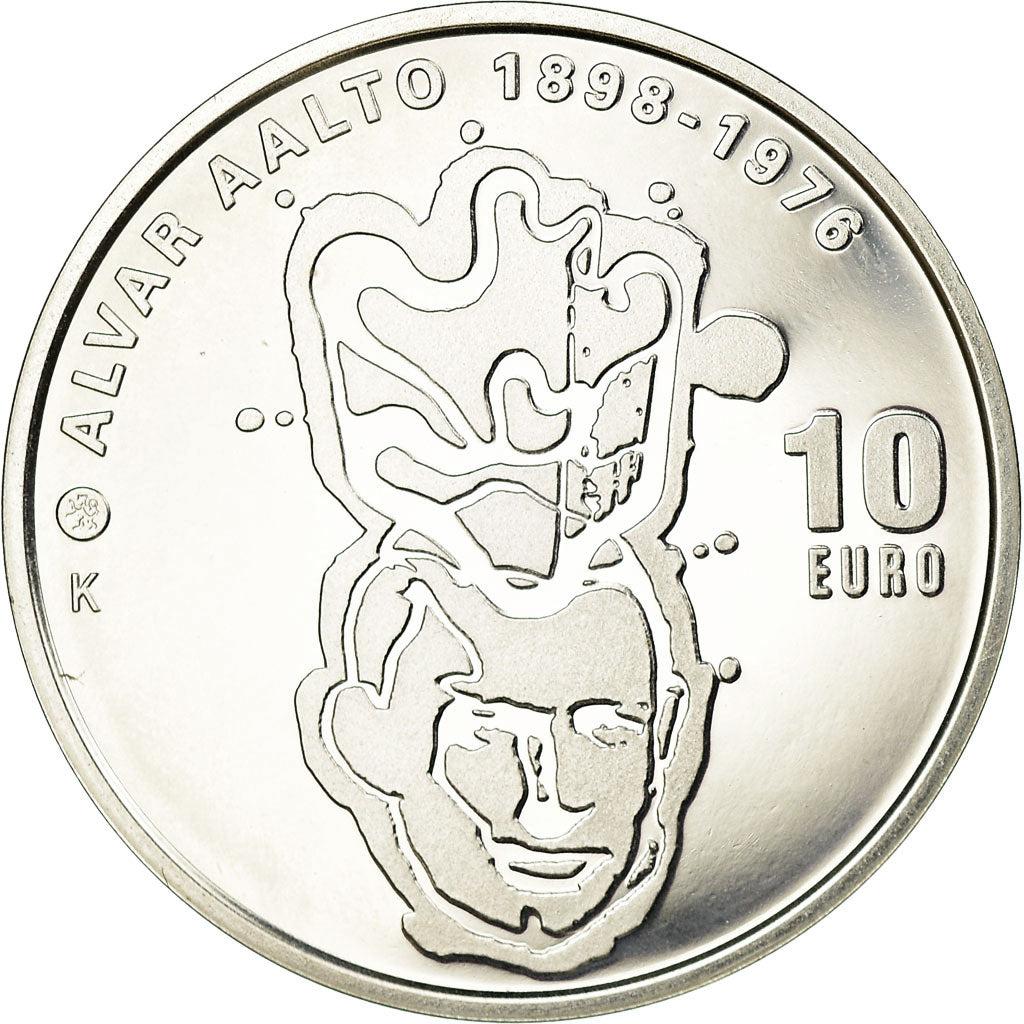 Finland, 10 Euro, Alvar Aalto, 2016, Proof, MS(65-70), Silver
