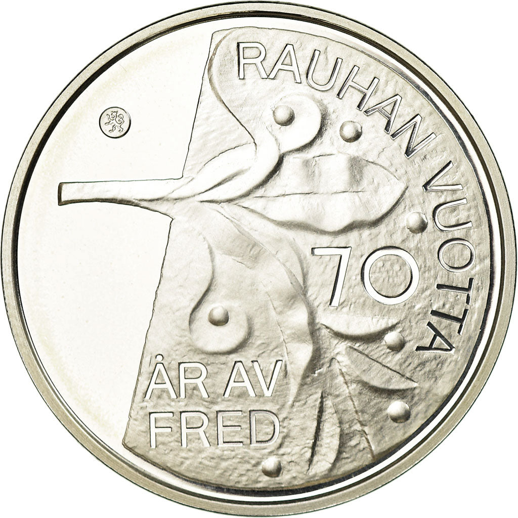 Finland, 10 Euro, 70 ans de Paix en Europe, 2015, Proof, MS(65-70), Silver