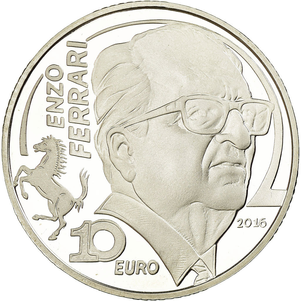 Italy, 10 Euro, Enzo Ferrari, 2016, Proof, MS(65-70), Silver, KM:387