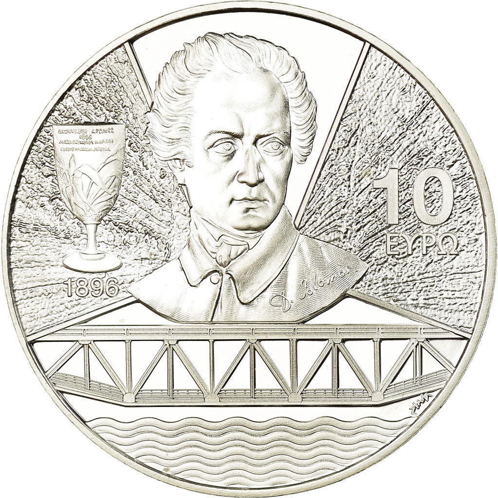 Grecia, 10 Euro, Dionysos Solomos, 2017, Proof, FDC, Argento