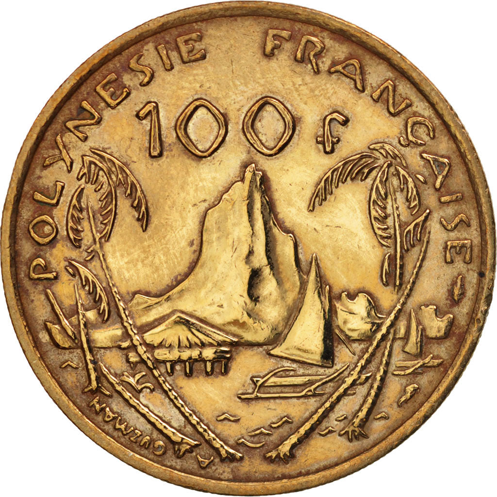 French Polynesia, 100 Francs, 1976, Paris, EF(40-45), Nickel-Bronze, KM:14
