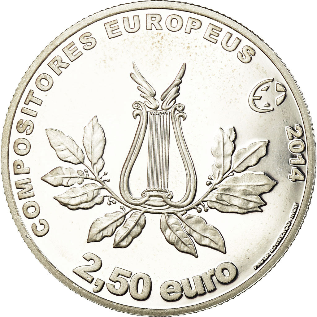 Portugal, 2.5 EURO, Marcos Antonio Portugal, 2014, Proof, MS(65-70), Prata