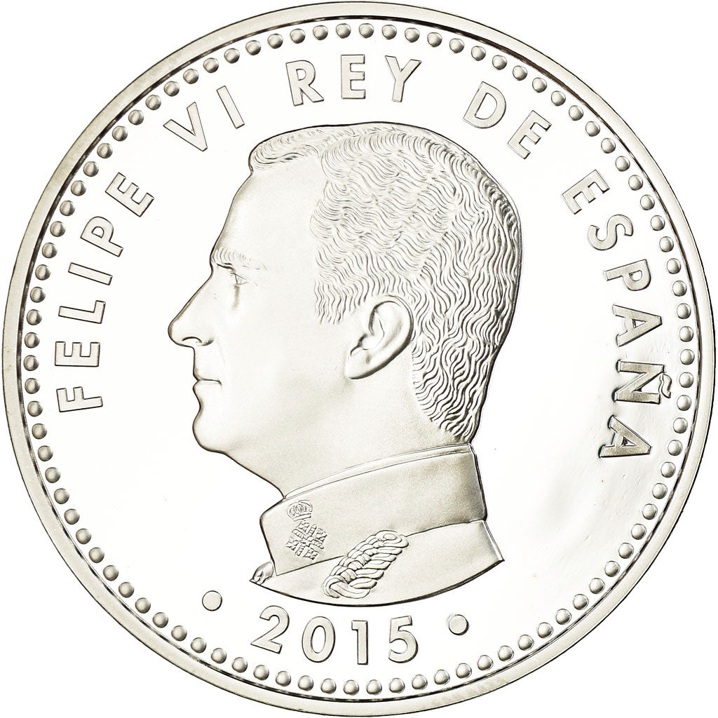 Spain, 10 Euro, 70 ans de Paix en Europe, 2015, Proof, MS(65-70), Silver