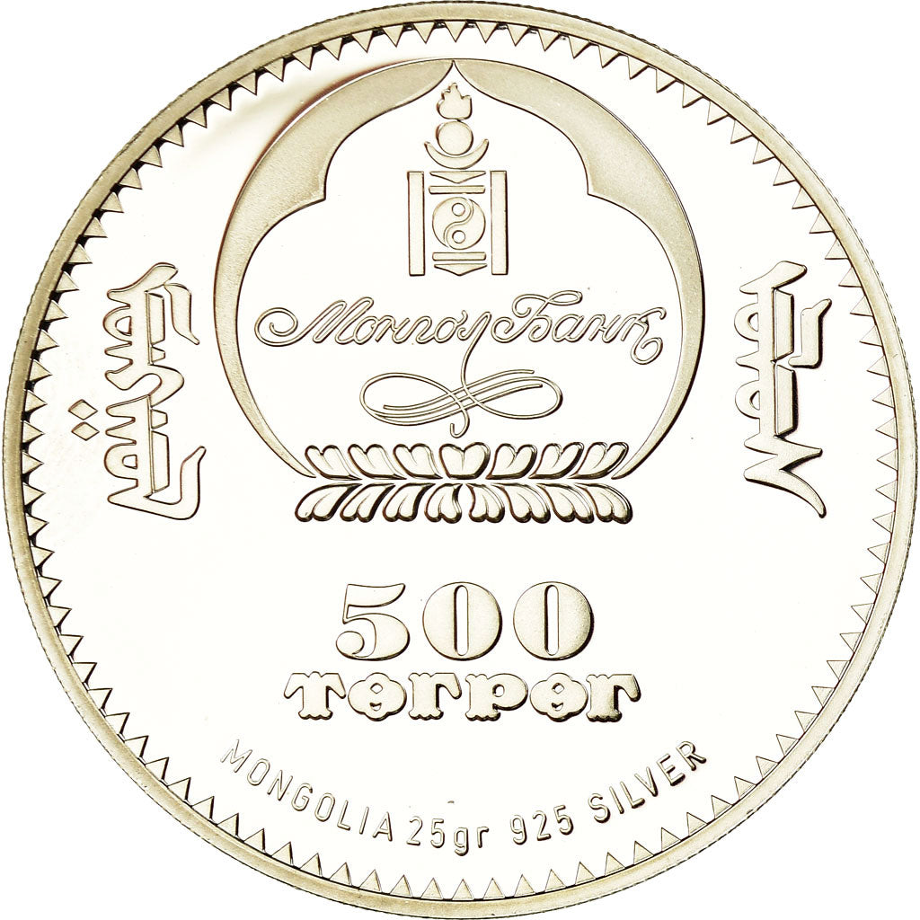 Coin, Mongolia, Christ Rédempteur, 500 Tugrik, 2008, MS(65-70), Silver, KM:228