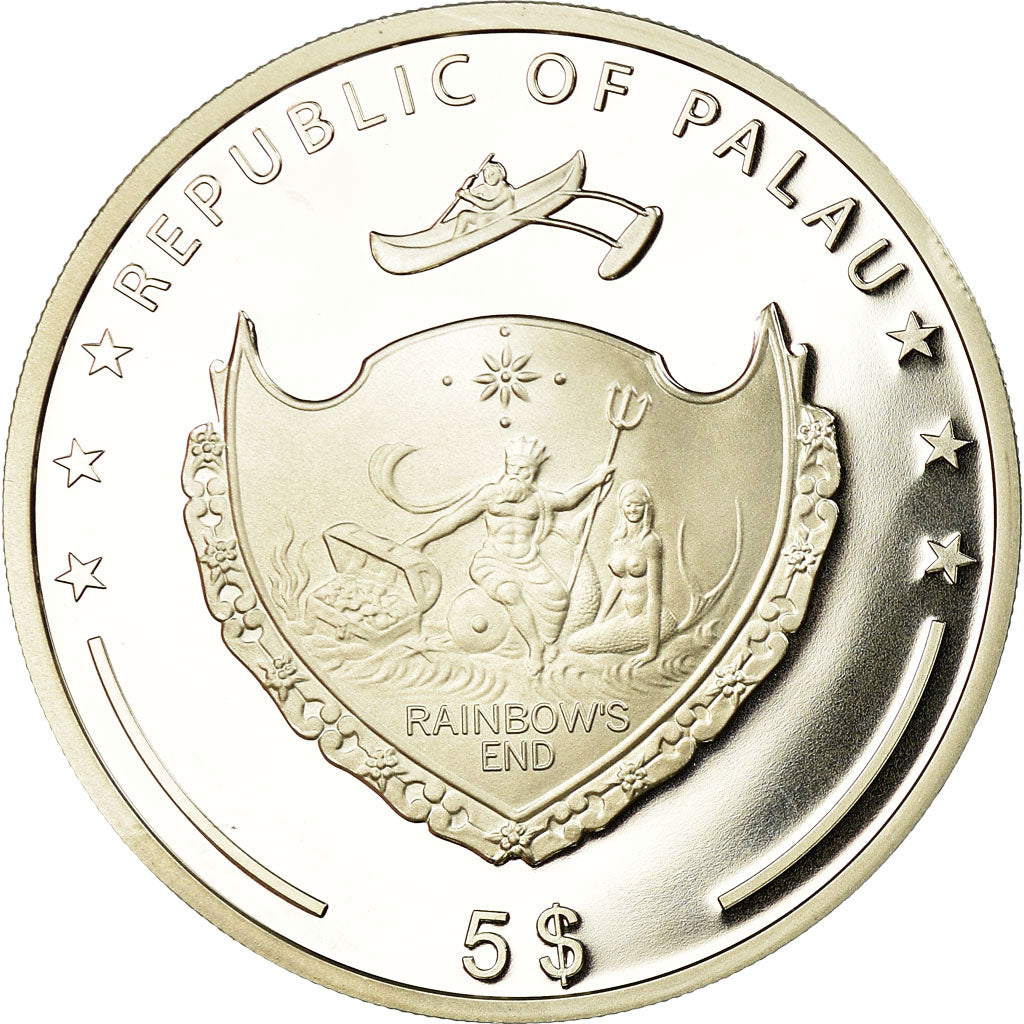 Münze, Palau, Les pyramides de Gizeh, 5 Dollars, 2013, Proof, STGL, Silber