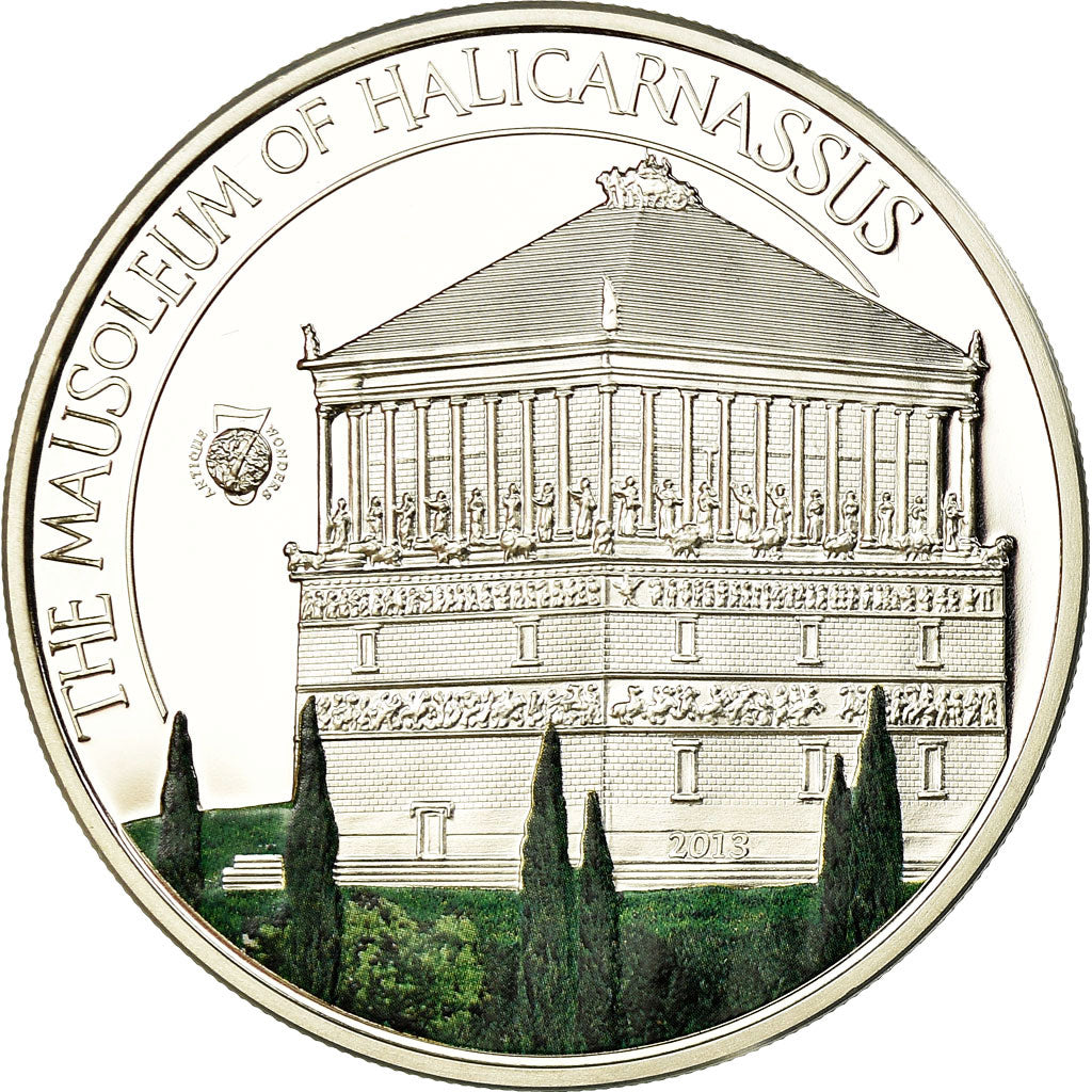 Moneta, Palau, Le mausolée d'Halicarnasse, 5 Dollars, 2013, Proof, FDC, Argento