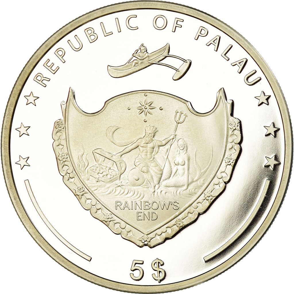 Moneta, Palau, Le mausolée d'Halicarnasse, 5 Dollars, 2013, Proof, FDC, Argento